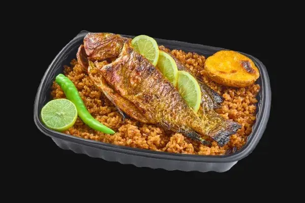 وجبة سمك بلطي زيت وليمون - بلطي زيت وليمون + ارز صيادية + سلطة خضراء + طحينة